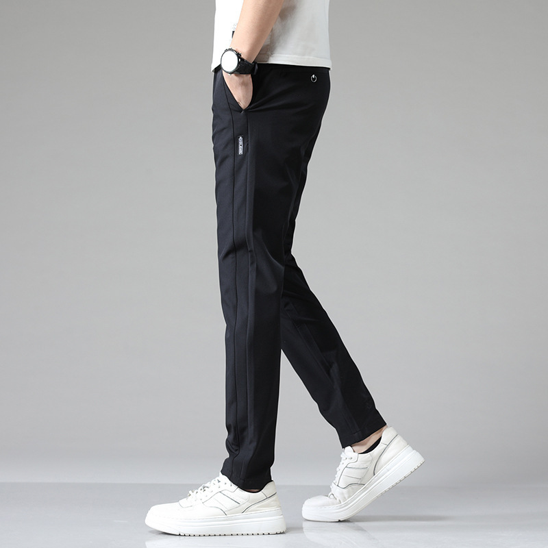 Summer Thin Ice Silk Men's Simple Smooth Stretch Casual Pants - Image 9
