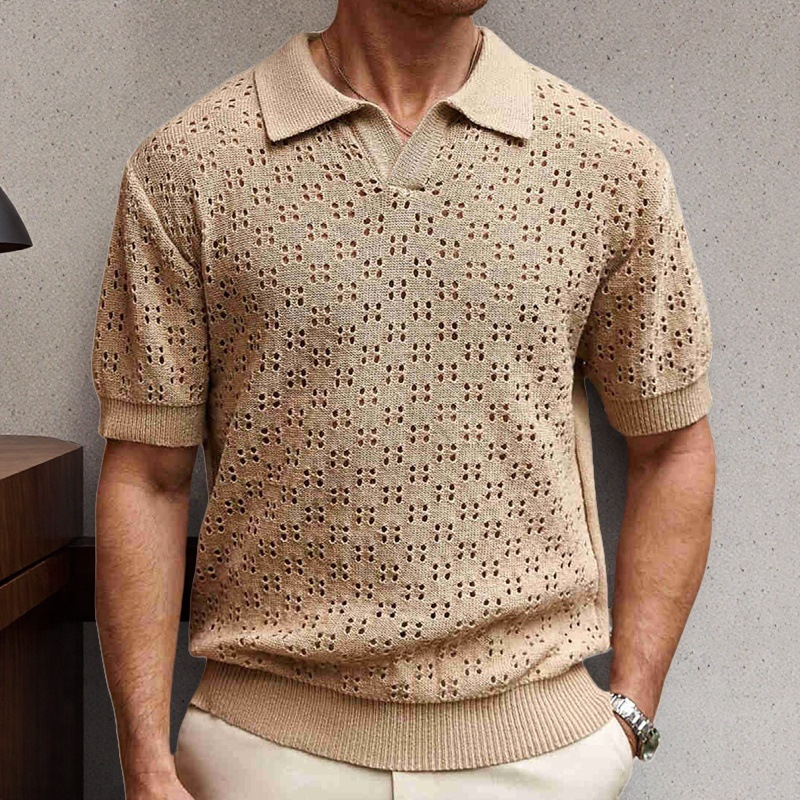 Fashion Dovetail Collar Tencel Men's Casual Sweater - Image 4