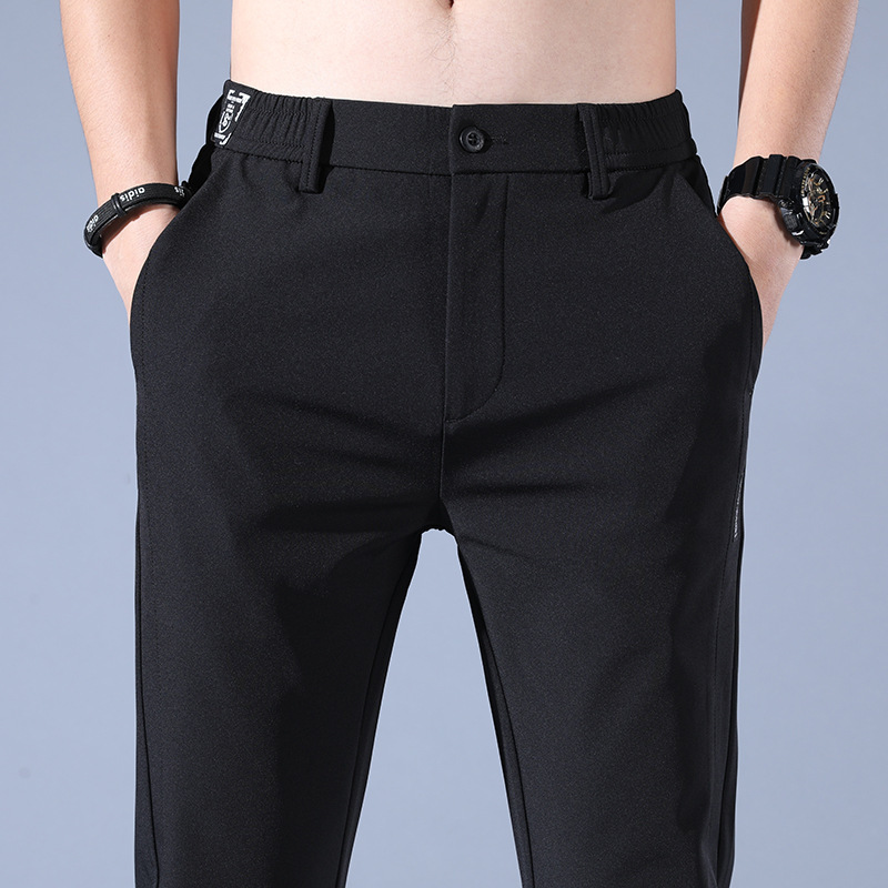 Summer Thin Ice Silk Men's Simple Smooth Stretch Casual Pants - Image 7