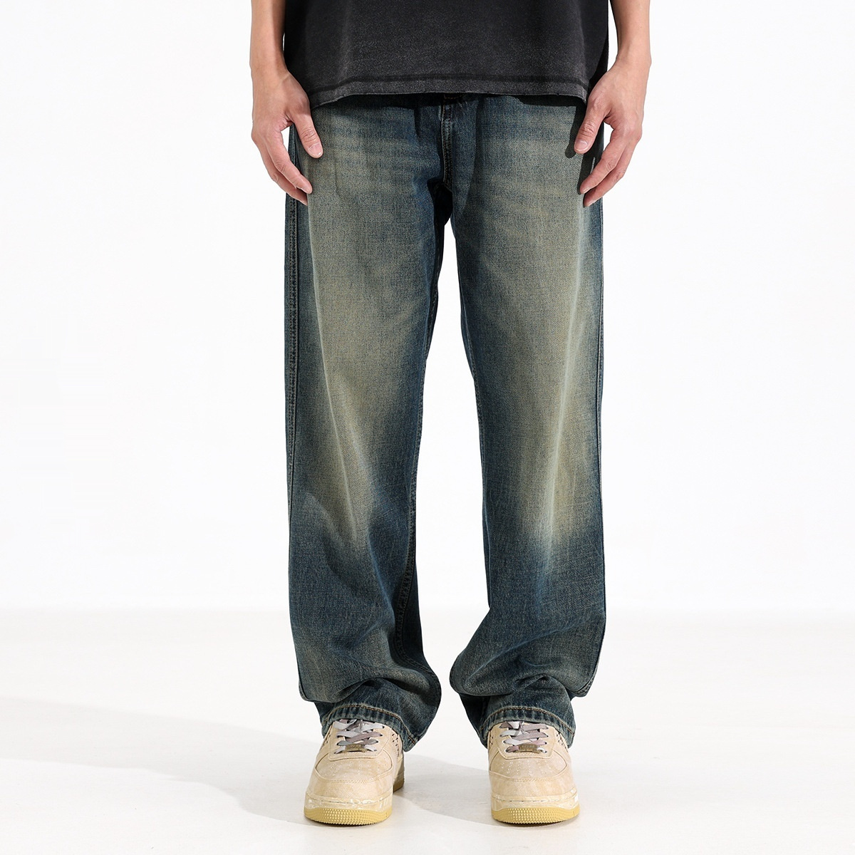 Casual Loose Drooping Straight Jeans For Men Spring - Image 4