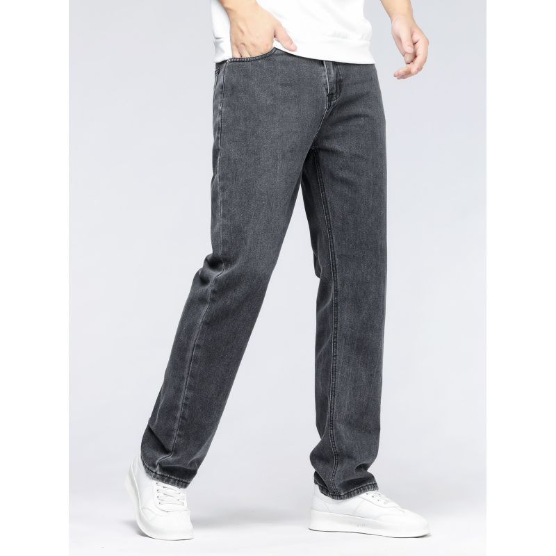 Men's Simple Casual Extra Long Jeans - Image 2