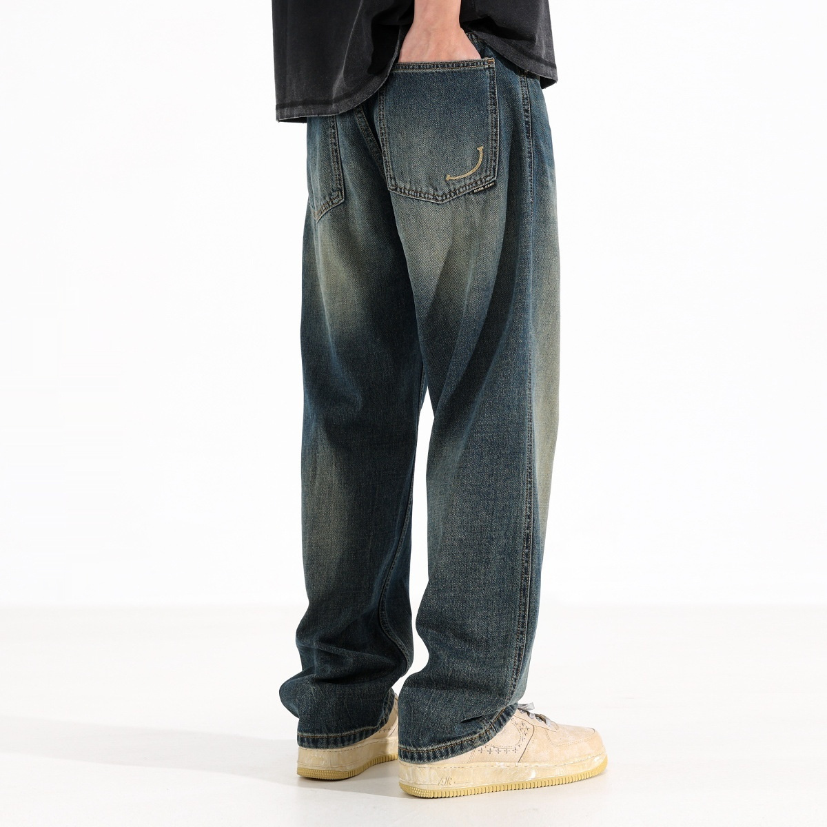 Casual Loose Drooping Straight Jeans For Men Spring - Image 3