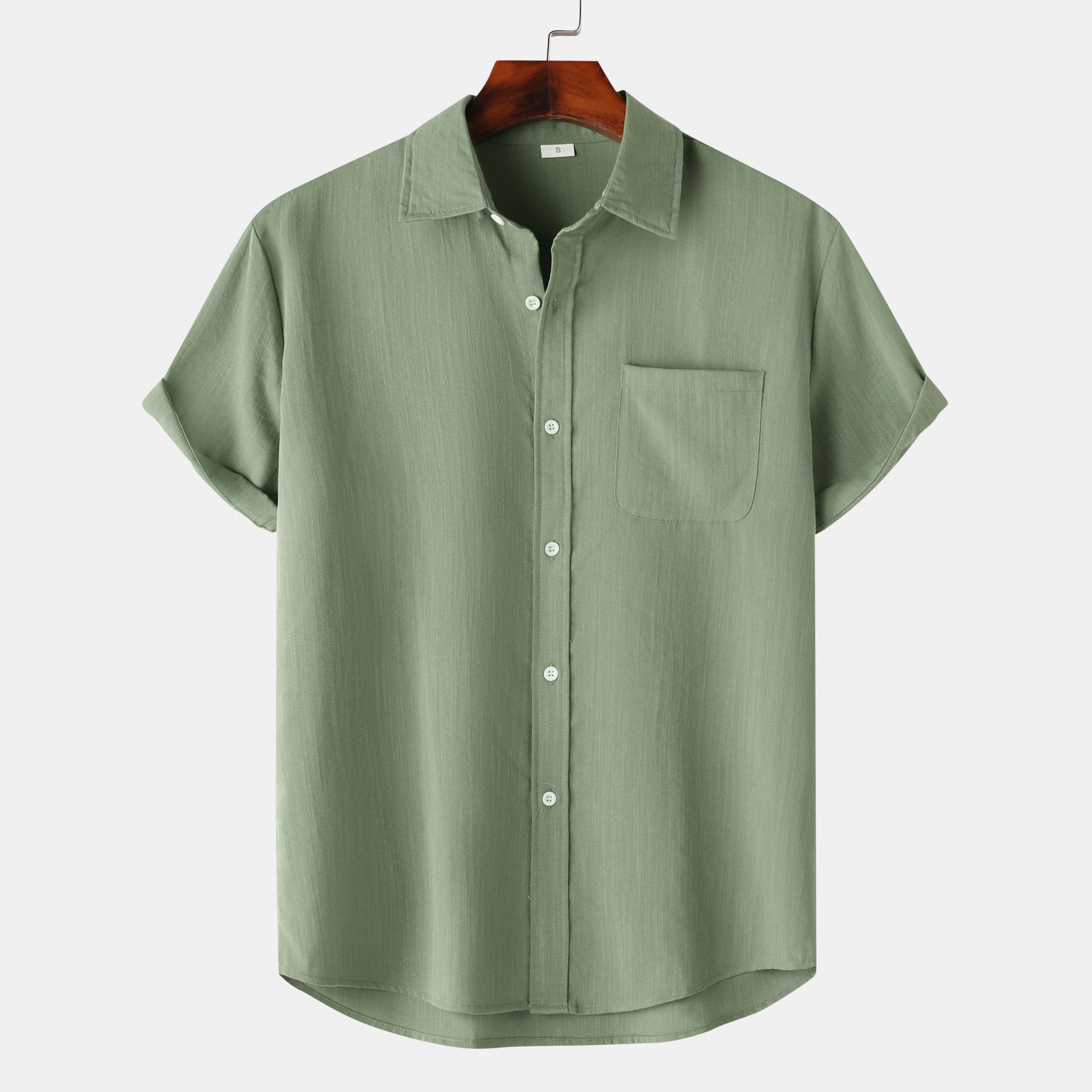 European And American Summer Short Sleeve Casual Cardigan Men's Shirt - Image 3