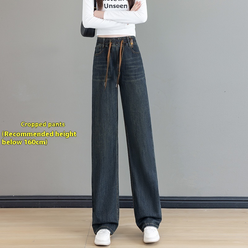 Loose Waist Trimming Lace-up Jeans For Women - Image 5