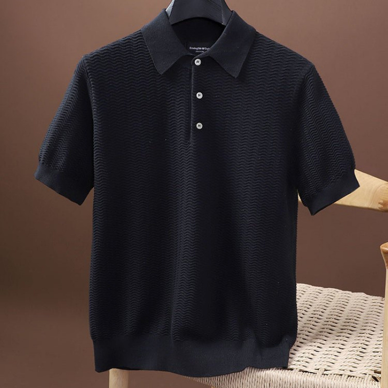 Soft And Comfortable Men's Knitted Short Sleeve - Image 7