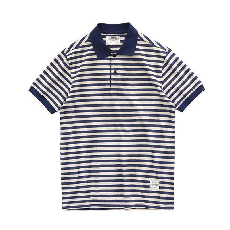 Summer Loose Lapels Men's Retro Casual Striped Short Sleeve - Image 5