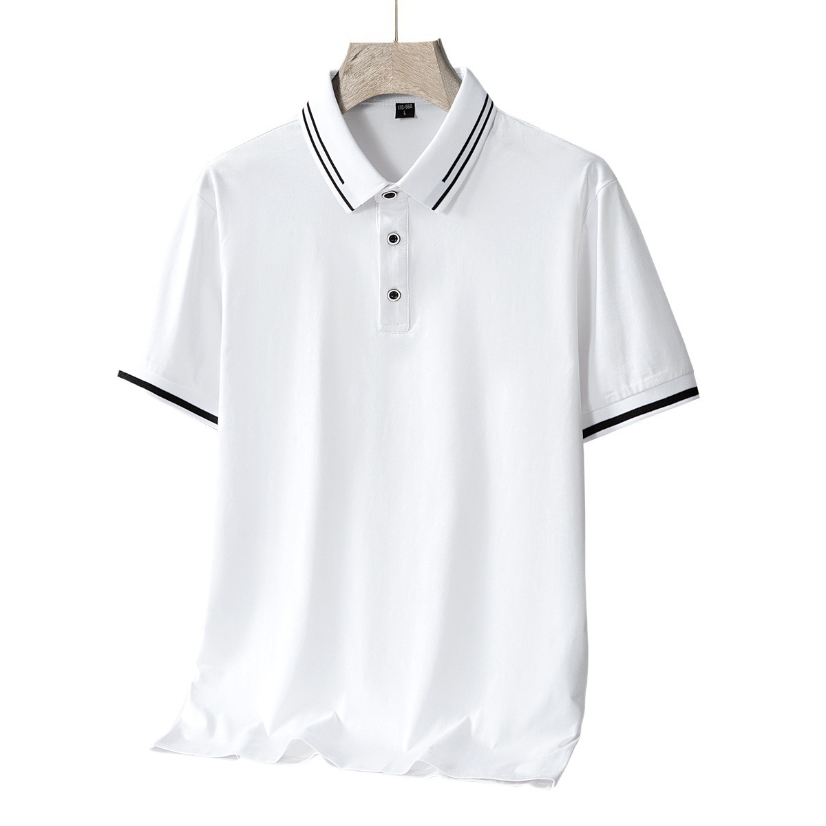 Men's Short-sleeved T-shirt Full Cotton Thin Section Business Lapel - Image 6