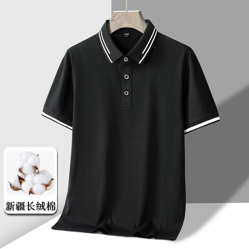 Men's Short-sleeved T-shirt Full Cotton Thin Section Business Lapel - Image 5