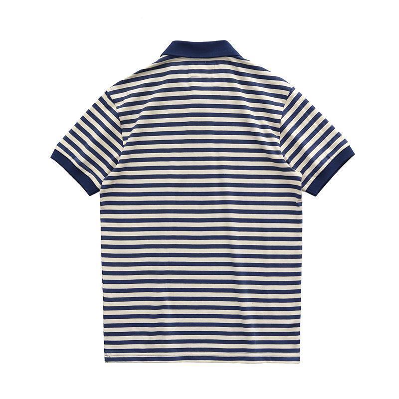 Summer Loose Lapels Men's Retro Casual Striped Short Sleeve - Image 6