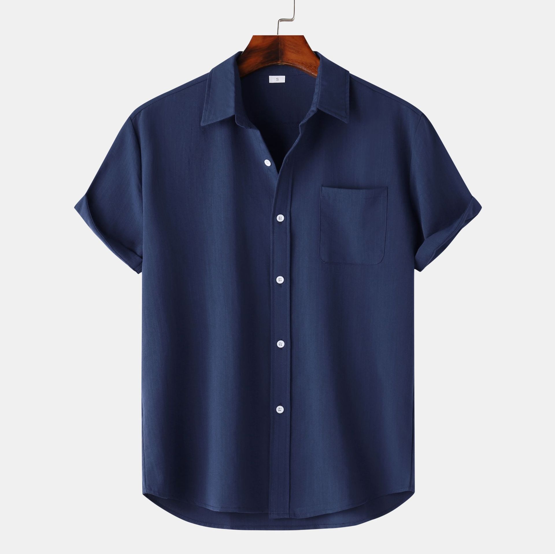 European And American Summer Short Sleeve Casual Cardigan Men's Shirt - Image 6