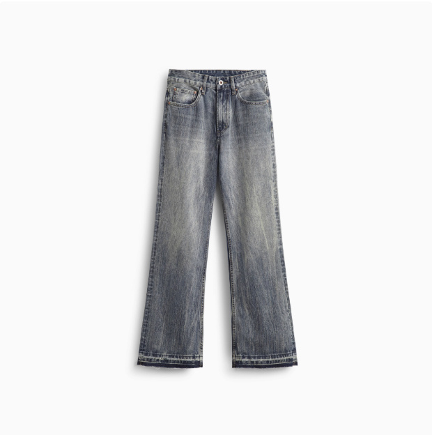 Loose Straight Leg Micro Flared Jeans For Men - Image 2