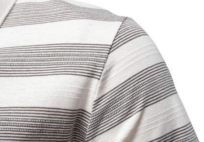 Striped Lapel Men's Polo Shirt Fashion - Image 6