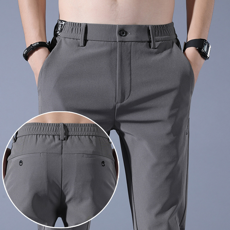 Summer Thin Ice Silk Men's Simple Smooth Stretch Casual Pants - Image 8