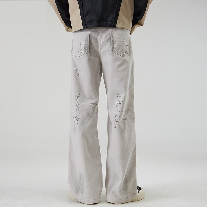 American Street Hip Hop Tie-dyed Washed Jeans Men - Image 3