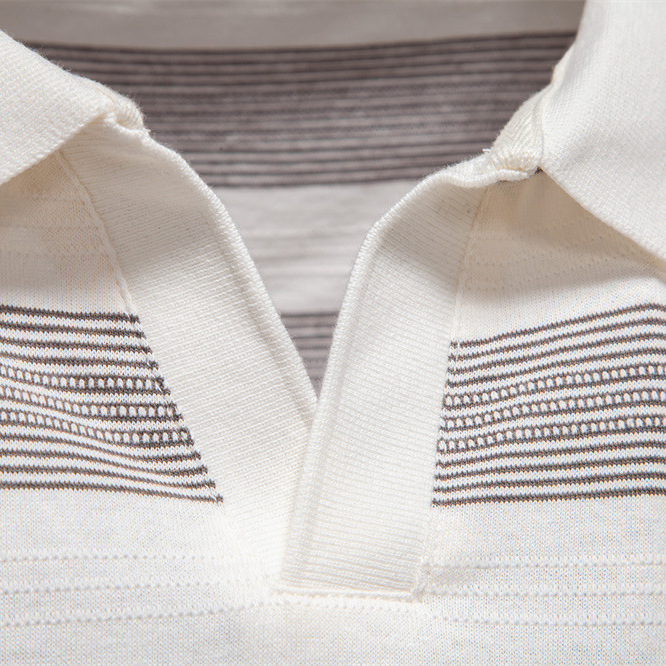 Striped Lapel Men's Polo Shirt Fashion - Image 5